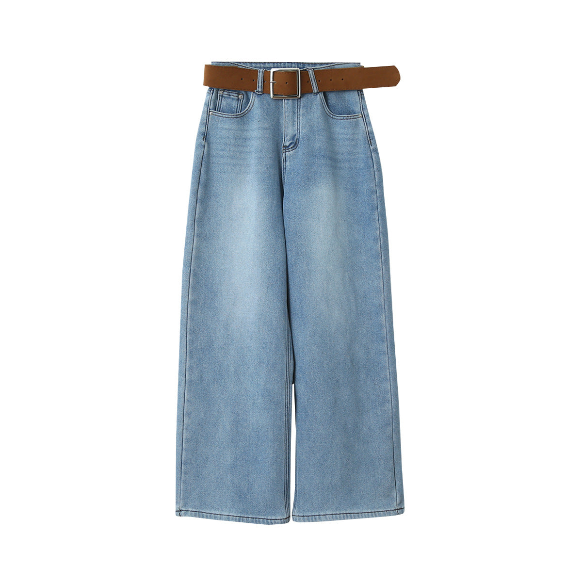 【LD11010】實拍S~XL復古加絨加厚高腰直筒牛仔褲251110