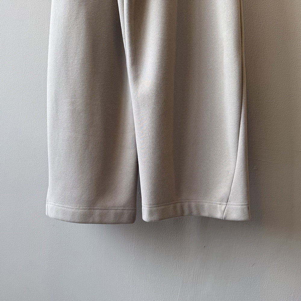 【Y82672】 實拍簡約寬鬆加絨保暖闊腿衛褲251023