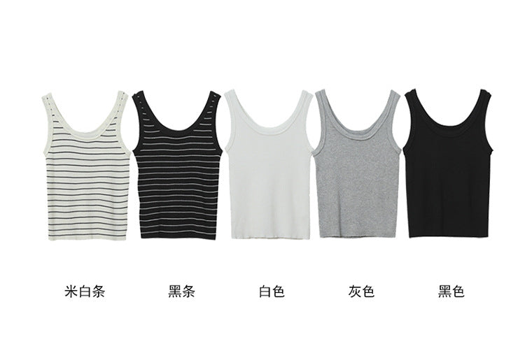 【LD11182】韓系慵懶休閒☁️修飾副乳外穿內搭寬肩針織無袖背心260324