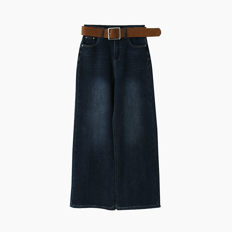 【LD11010】實拍S~XL復古加絨加厚高腰直筒牛仔褲251110