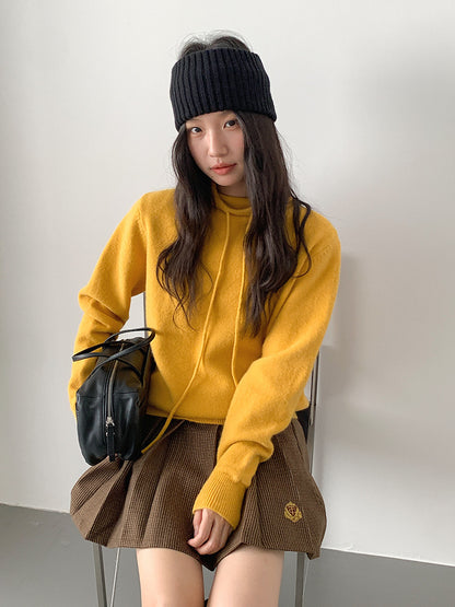 【LD3299】實拍S~XL秋冬露思同款～刺繡毛呢百褶裙251103