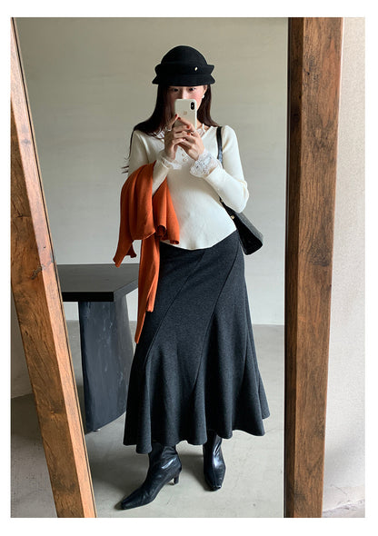 【H5520】實拍冬季法式高級魚尾裙251125