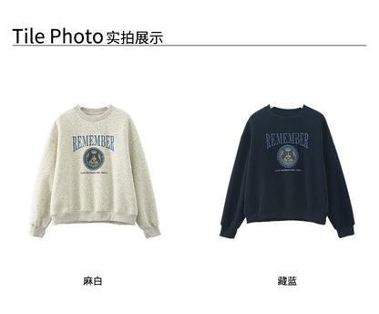 【H551】實拍復古貓咪印花長袖衞衣251007