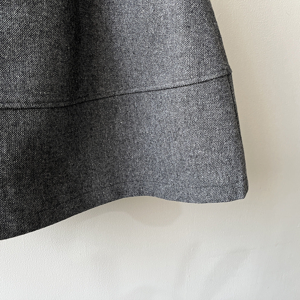 【Y8076】實拍氣質羊毛30%毛呢微花苞傘裙251201