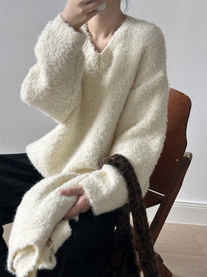 【YK259】實拍冬季慵懒奶呼呼針織毛衣+可拆卸披肩帽子(羊毛12%)251113