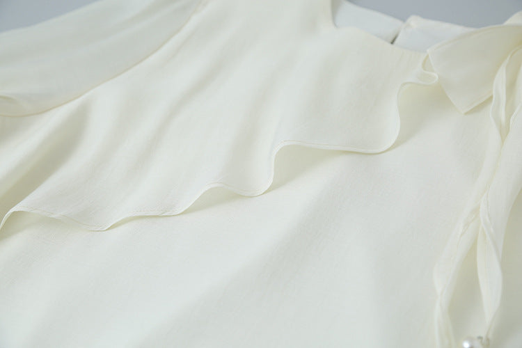 【LD3290】實拍法式釘珠蝴蝶結天絲雪紡襯衫251103