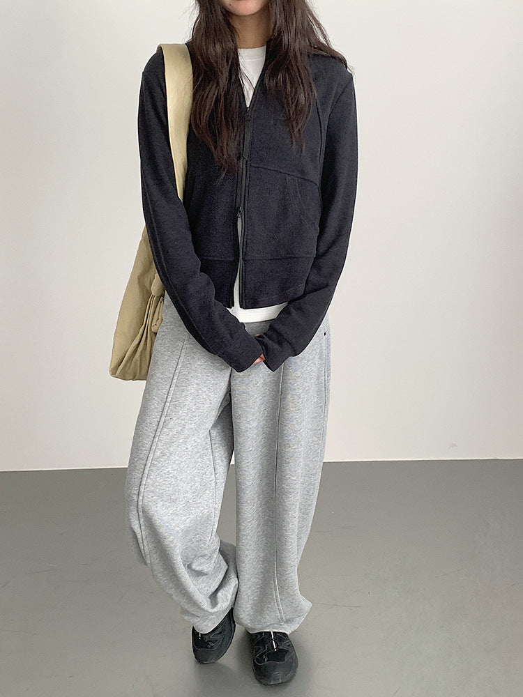 【LD3293】實拍立領雙頭拉鍊衞衣外套251103