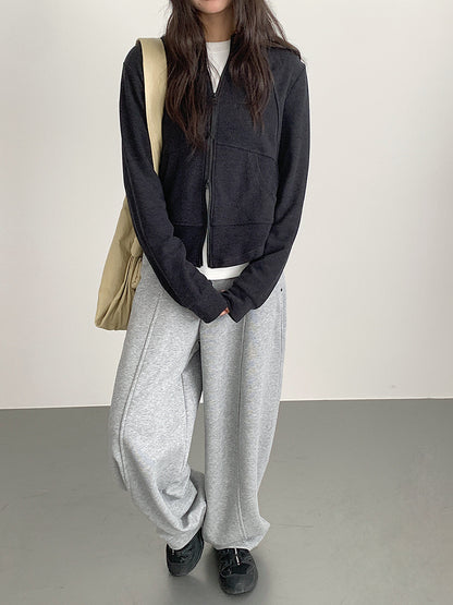 【LD3293】實拍立領雙頭拉鍊衞衣外套251103