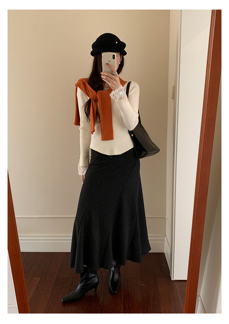 【H5520】實拍冬季法式高級魚尾裙251125