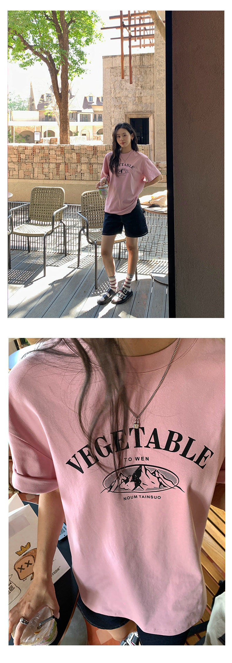 【H5203】實拍夏天美式印花棉質寬鬆圓領短袖T恤250422