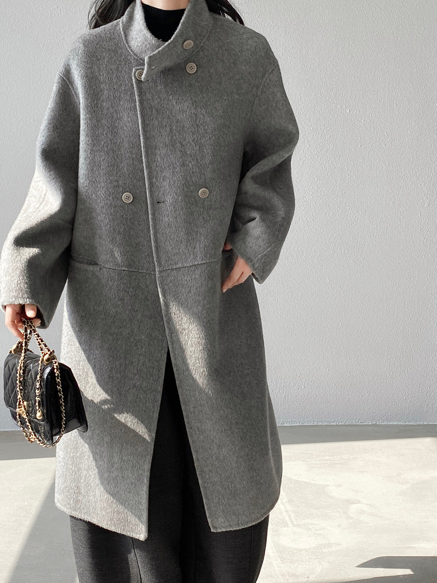 【cimz629065】實拍高級感貴氣重磅氣質羊毛桑蟬絲大衣外套251128