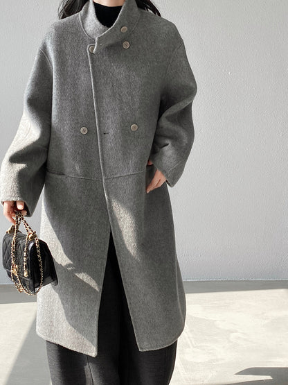 【cimz629065】實拍高級感貴氣重磅氣質羊毛桑蟬絲大衣外套251128