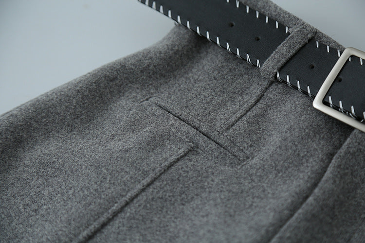 【LD11011】實拍S~XL設計感毛呢西裝闊腿褲251110