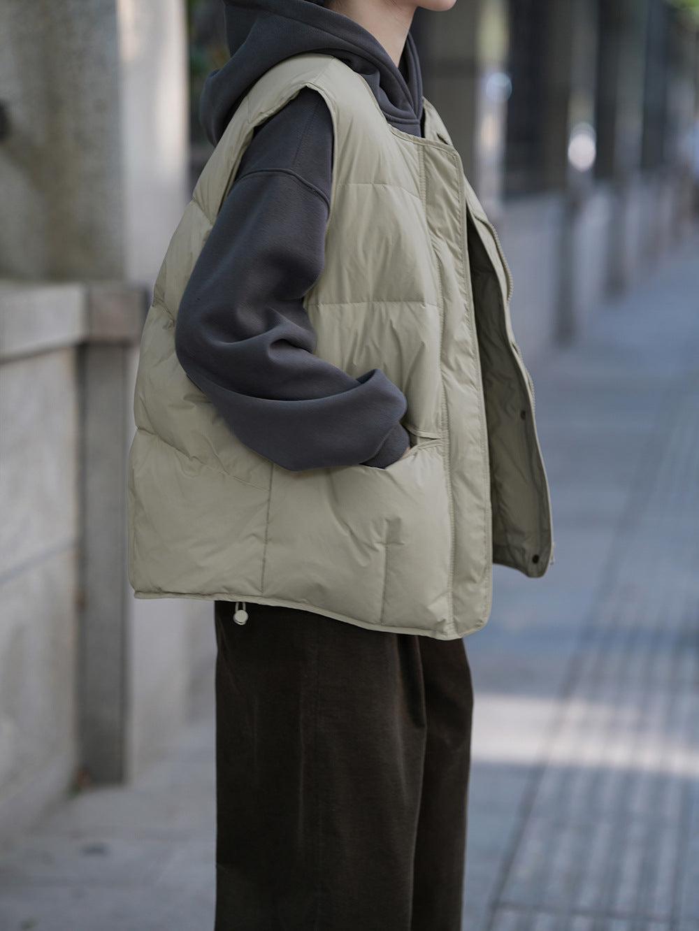 【Y80882】 實拍保暖白鴨絨50%羽絨背心251023