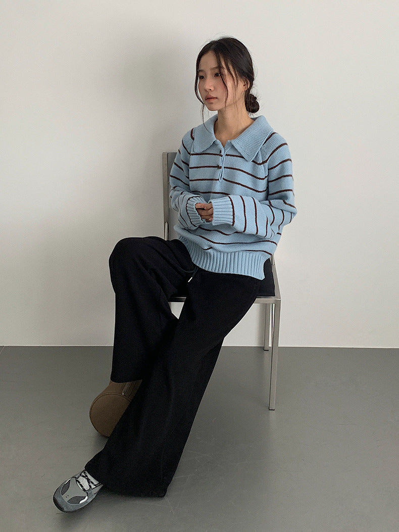 【LD11056】實拍慵懶高級感超修飾微喇叭衛褲251209