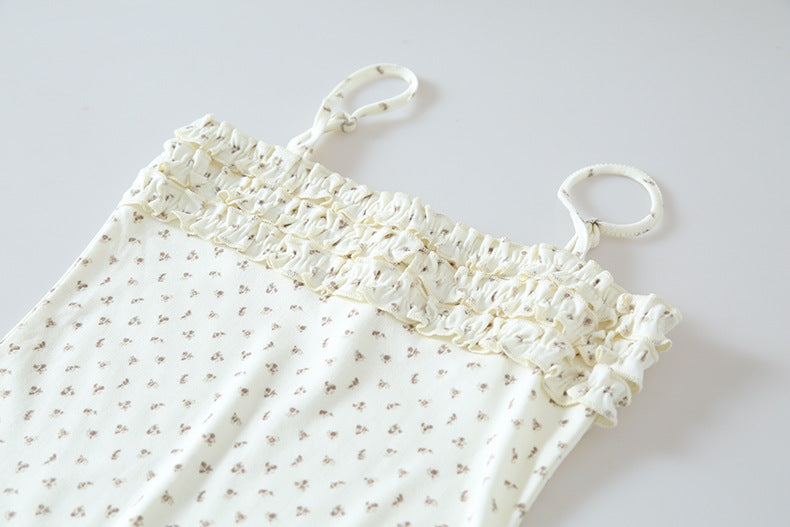 【LD11172】實拍仙女系紫藤花園💜淺紫長袖小外套+碎花細肩帶 套裝260317