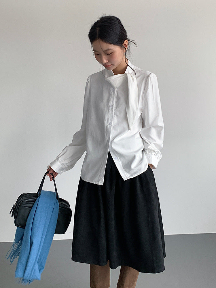 【LD11016】實拍冬季復古麂皮絨A字裙251110