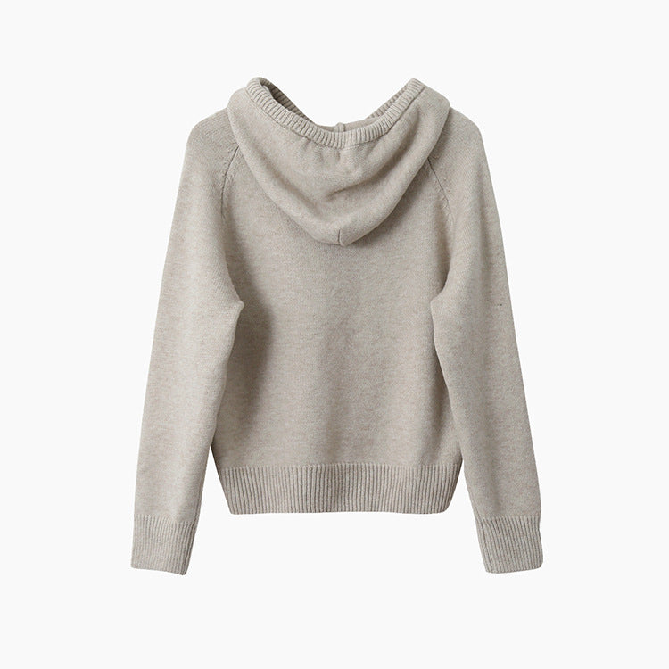 【LD3280】實拍慵懶小個子抽繩連帽針織毛衣251103