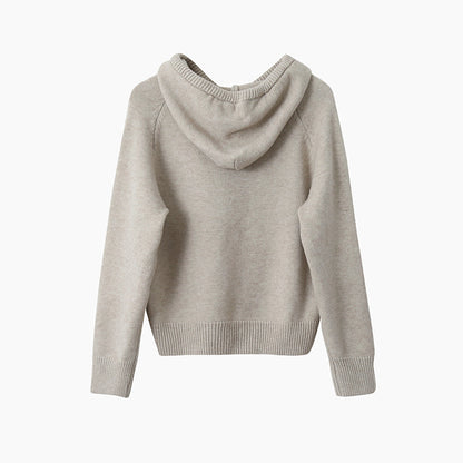 【LD3280】實拍慵懶小個子抽繩連帽針織毛衣251103