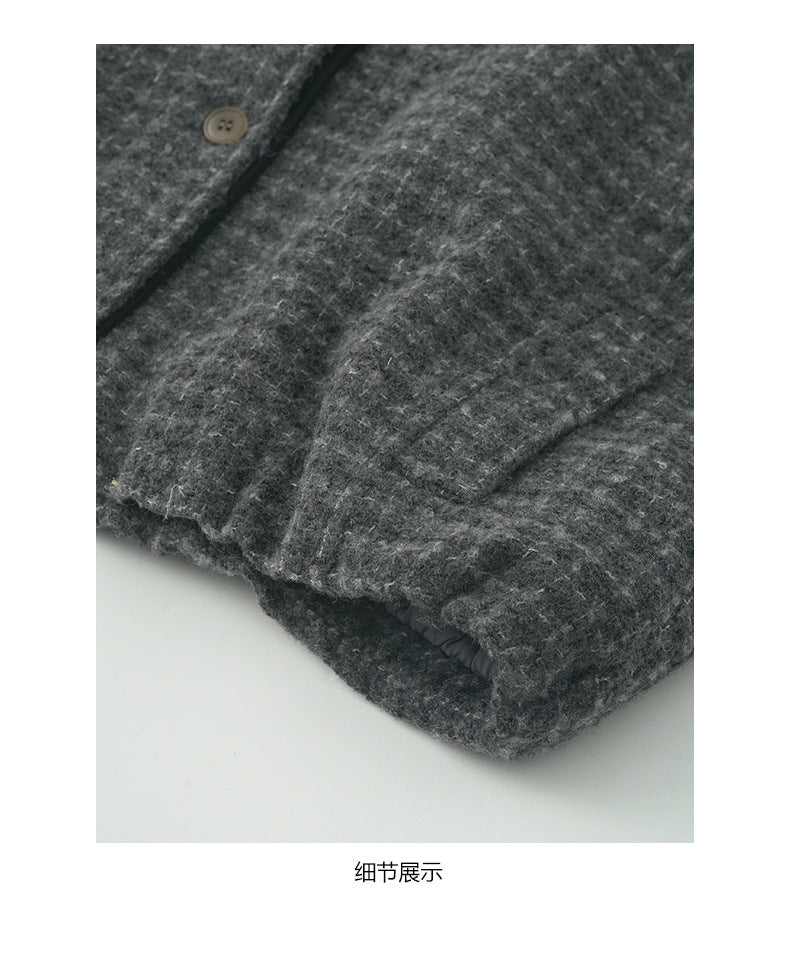 【H5475】實拍小香風粗花呢氣質保暖夾棉外套251109