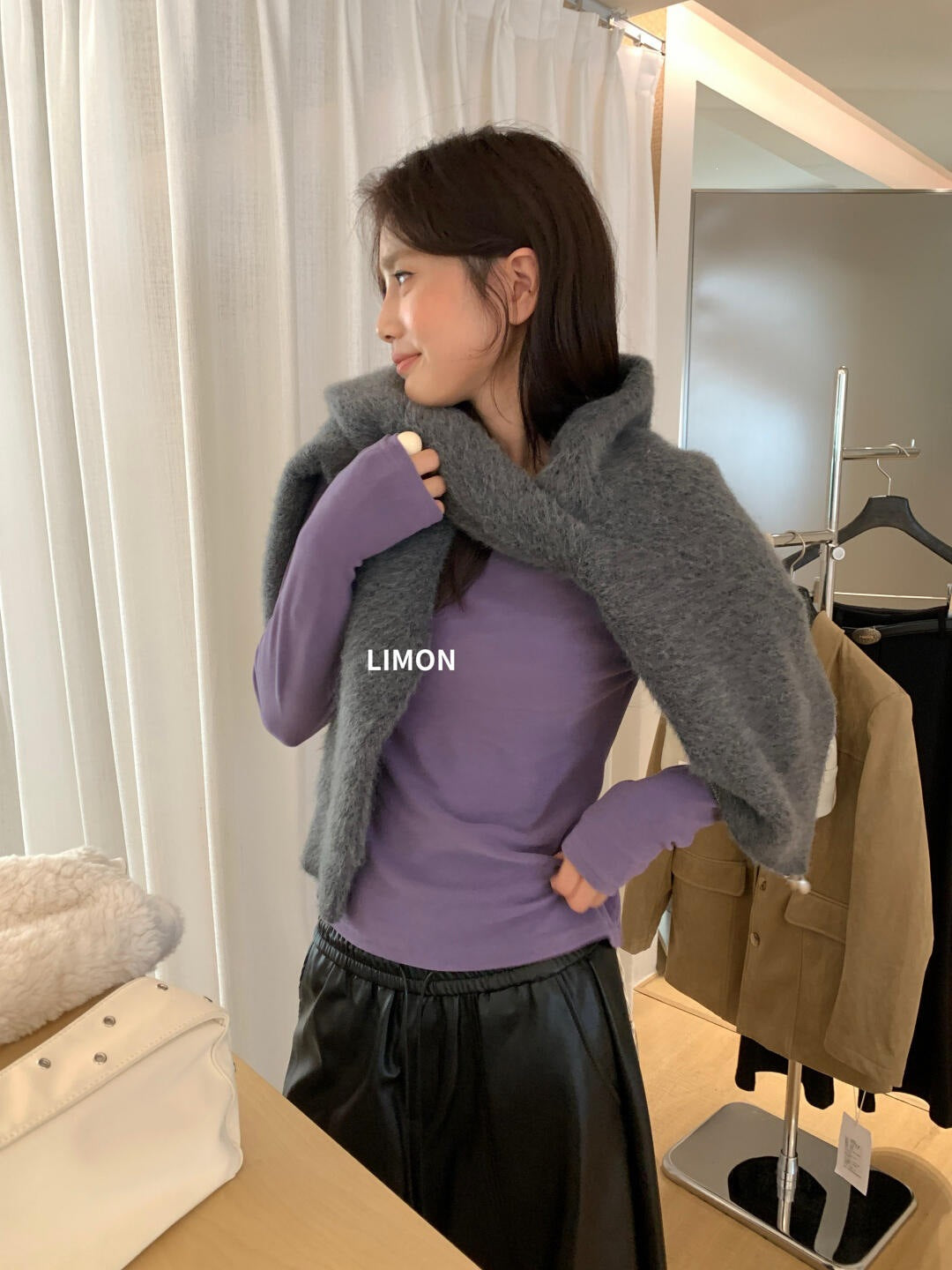 【LD11386】檸檬家韓系簡約・基本款圓領長袖內搭上衣261020