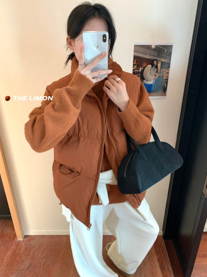 【L9309】實拍檸檬秋冬基礎款寬鬆百搭口袋拉鍊背心（內裡鋪棉）251117