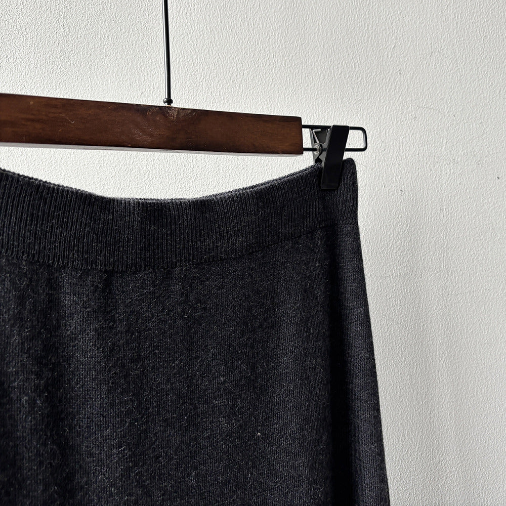 【YP682】 實拍高腰軟糯垂感針織長裙251023