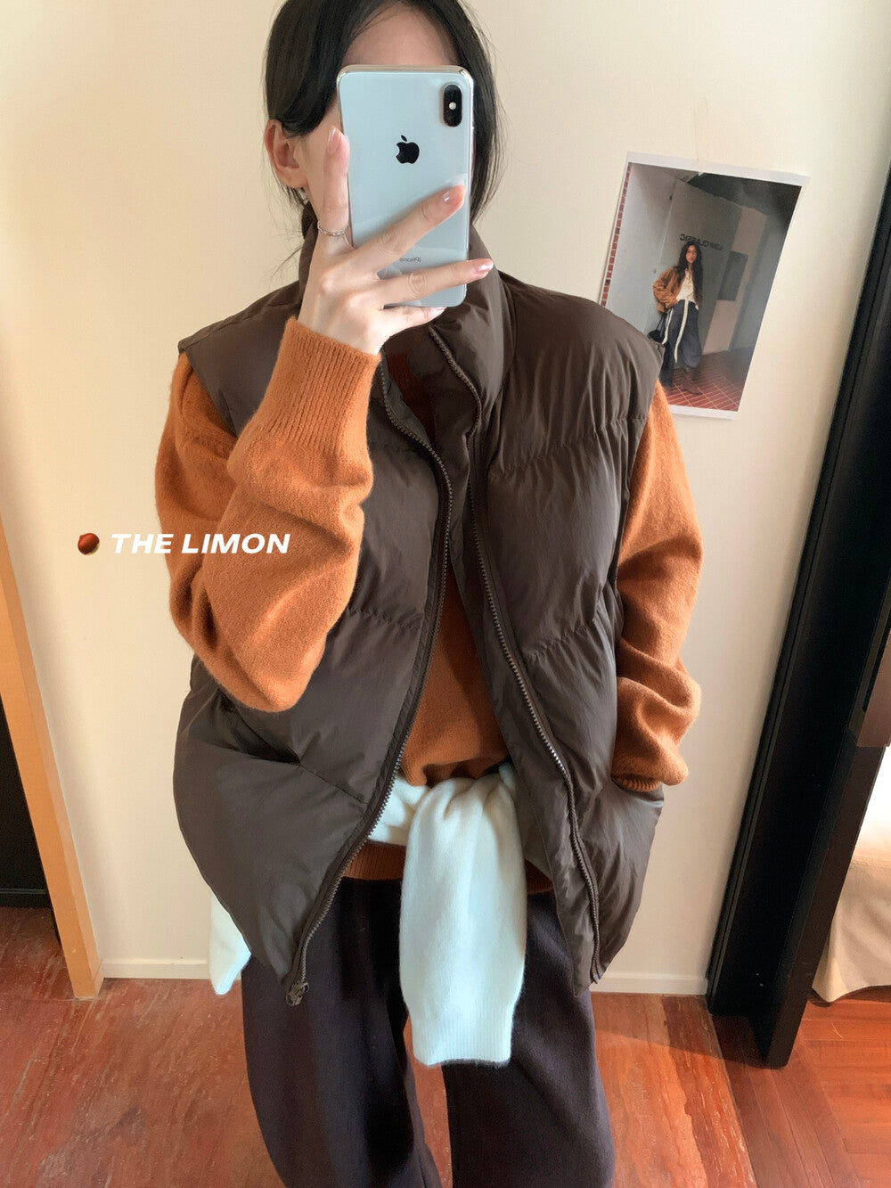 【L9309】實拍檸檬秋冬基礎款寬鬆百搭口袋拉鍊背心（內裡鋪棉）251117