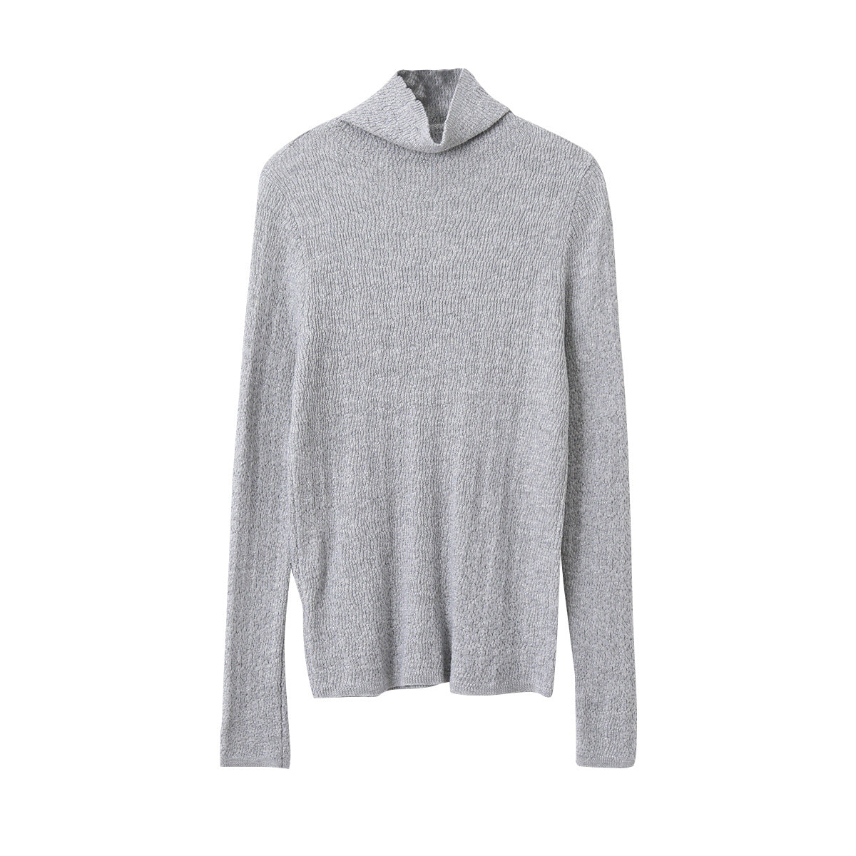 【LD11061】實拍紗網肌理超彈高領修身打底T恤251209