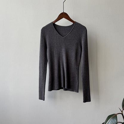 【YP313】實拍冬季氣質簡約v領針織衫251113