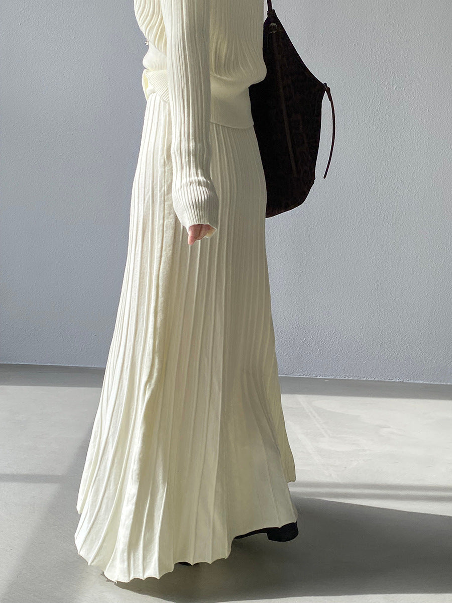 【cimz100789】實拍法式高級感收腰顯瘦針織衫＋針織長裙(分開下單）251120