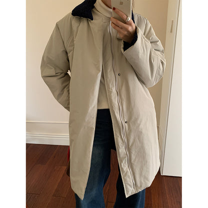 【H5498】實拍韓系加厚保暖長款棉服大衣外套251118