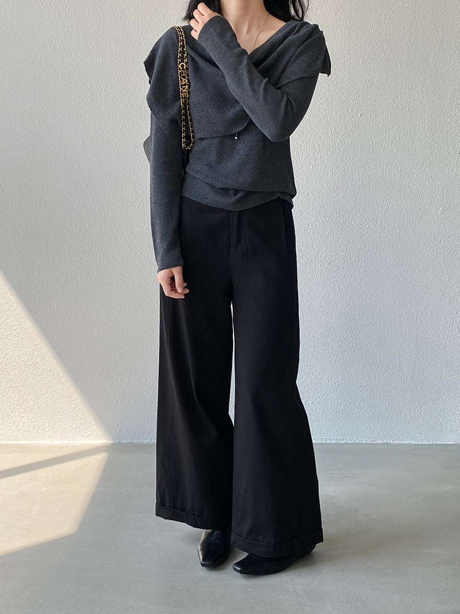 【cim1678】實拍法式高級優雅感顯瘦天絲棉直筒褲251030