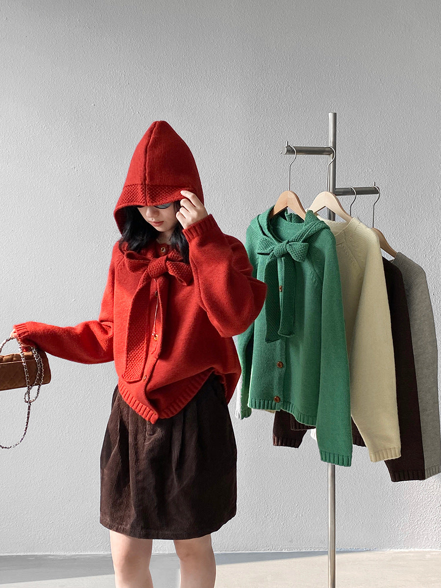 【cimz5935】實拍韓版復古針織戴帽+復古圓領針織開衫(羊毛5)251120