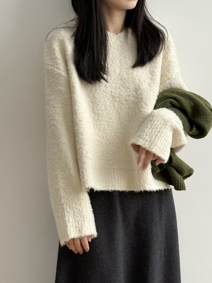 【Y2188】實拍冬季圈圈絨可愛連帽針織毛衣251106