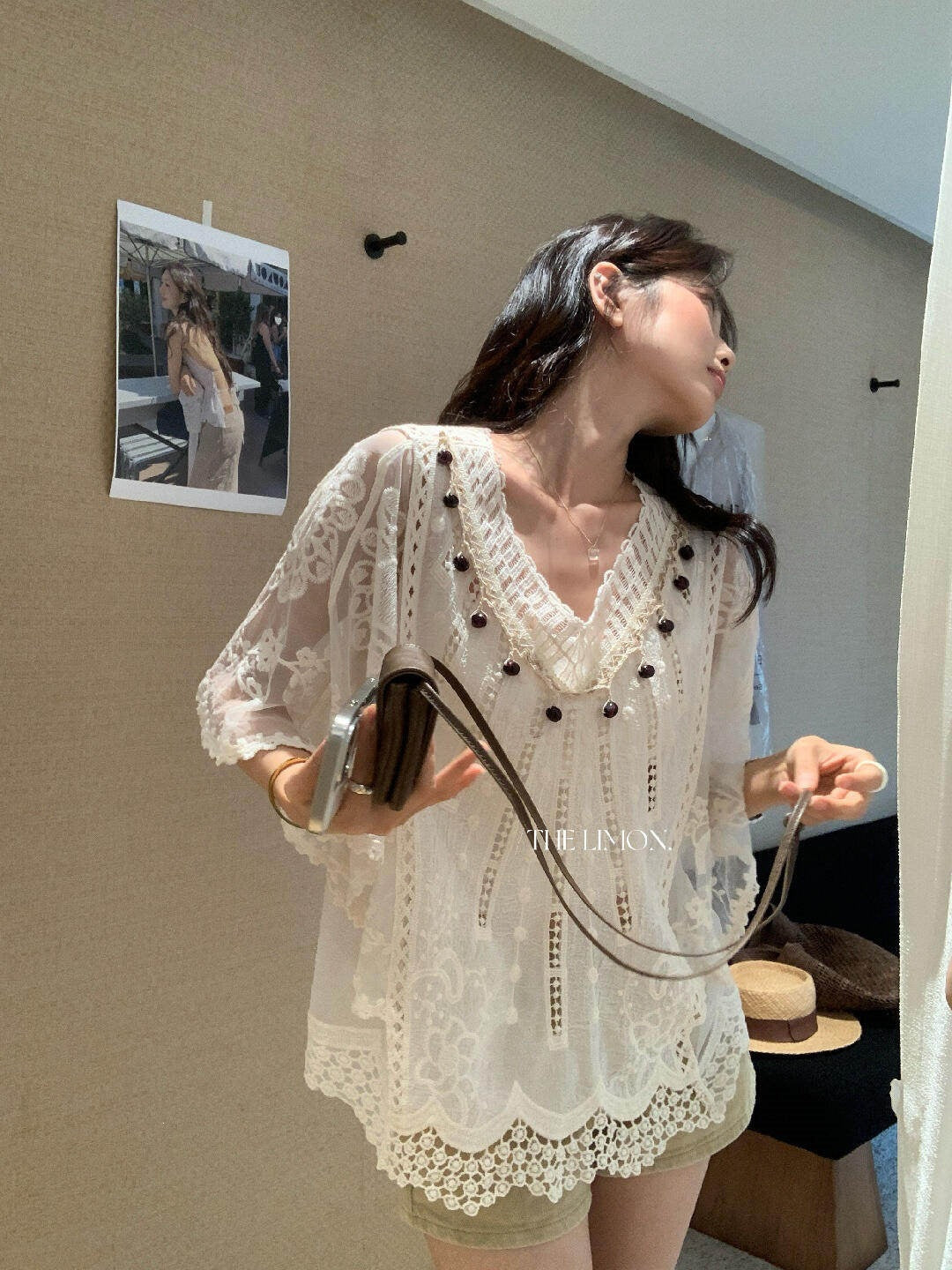 【L10685】仙氣氛圍感拉滿🕊️重工蕾絲刺繡寬鬆顯瘦防曬罩衫260518