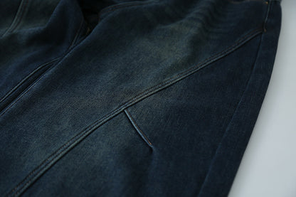 【LD11023】實拍S~XL顯瘦加絨加厚高腰寬鬆彎刀牛仔褲＋腰帶251124