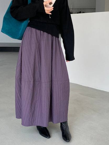 【cim1708】實拍秋冬法式寂靜高腰加厚微花苞A字裙251030