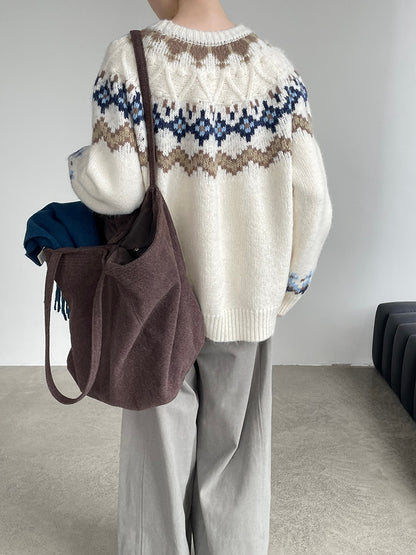 【cimMB850】實拍冬季必備复古費爾島提花針織毛衣251114