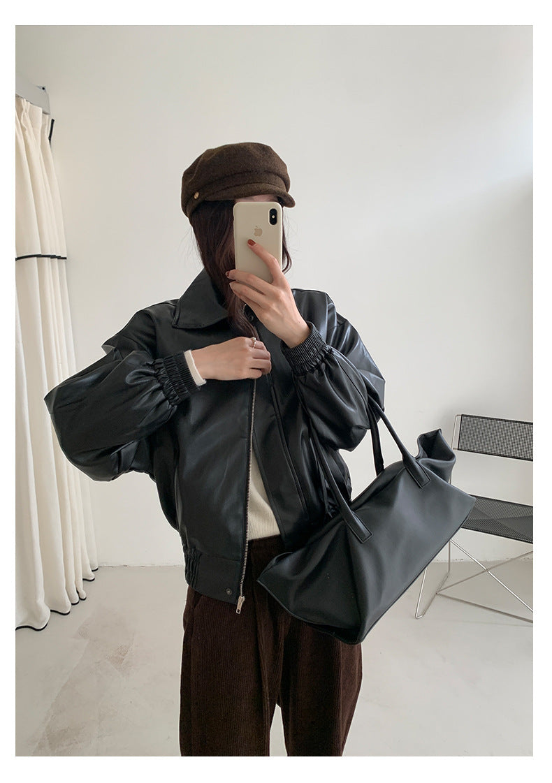 【H5480】實拍復古男友款PU皮外套251109