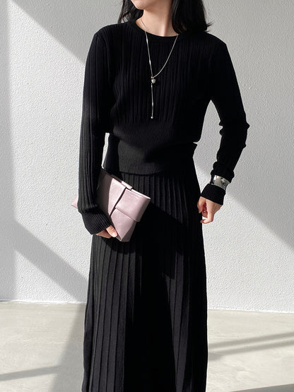 【cimz100789】實拍法式高級感收腰顯瘦針織衫＋針織長裙(分開下單）251120