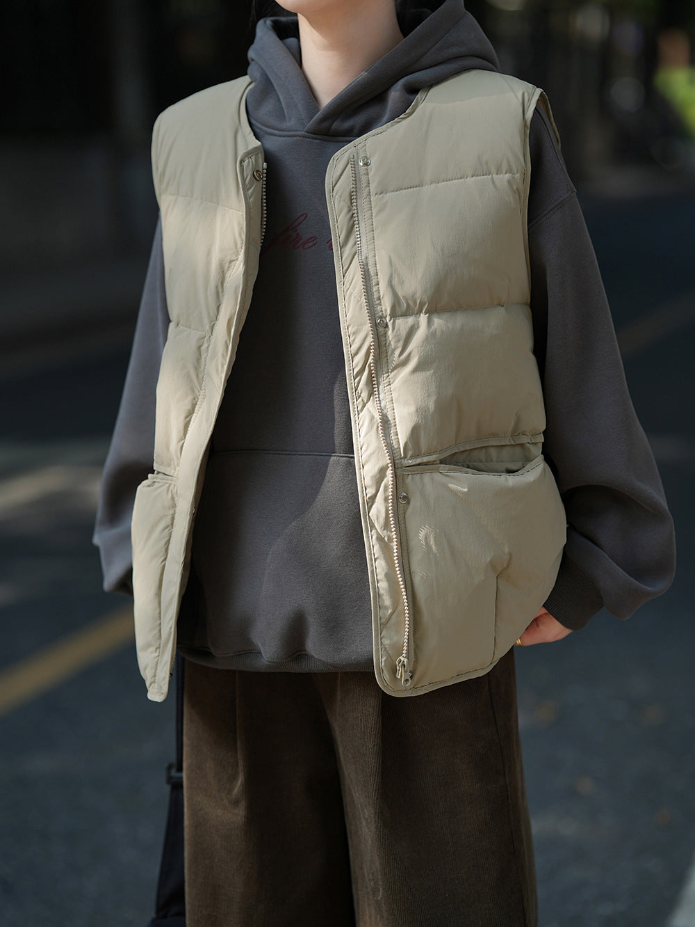 【Y80882】 實拍保暖白鴨絨50%羽絨背心251023