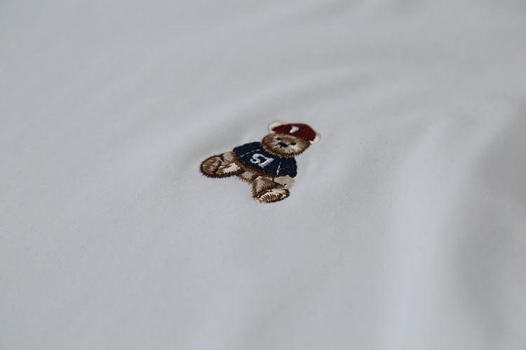 【LD11025】實拍舒適小熊刺繡寬鬆長袖T恤251124