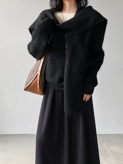 【cim8802】實拍纯色溫柔針織毛衣+針織披肩(羊毛8）251114