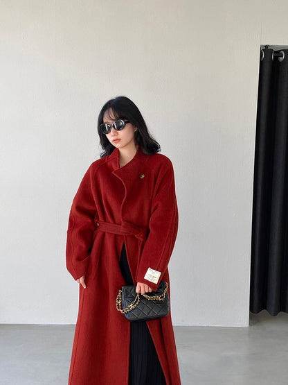 【cimz6616】實拍高級大氣厚款立領雙面羊毛呢大衣外套（羊毛100)251120