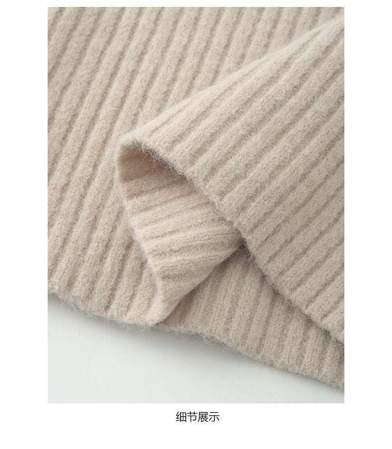 【H5484】實拍秋冬加厚慵懶高領針織毛衣251109