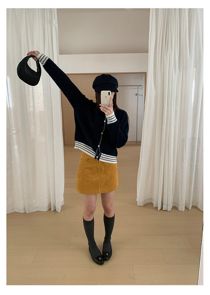 【H562】實拍秋冬S~XL必備復古高腰燈芯絨A字裙251021