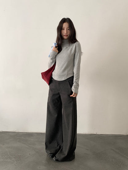 【LD11041】實拍羊绒簡約高領長袖T恤251202