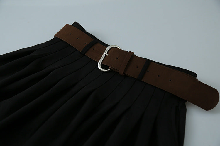 【LD11016】實拍冬季復古麂皮絨A字裙251110