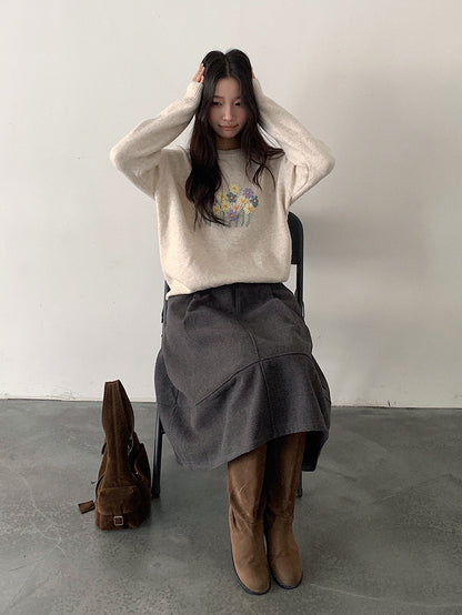 【LD11046】實拍miu感花苞毛尼a字裙251202